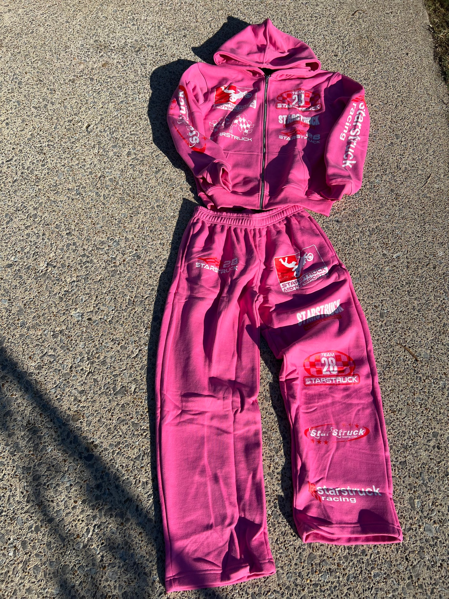 PINK RACER SWEATSUIT